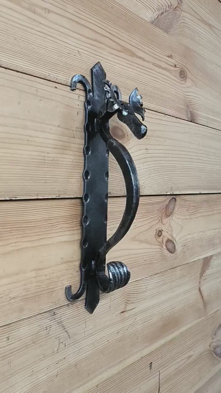 Handmade Metal Moose Door Handle: Rustic Barn Door Pull