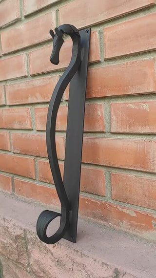Hand Forged Horse Door Handle: Wrought Iron Barn Decor