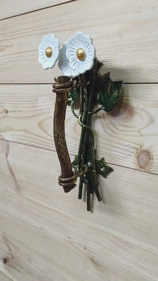 Door handle, metal handle, Flower door handle, Daisy