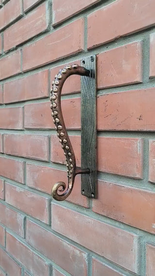 Door handle, Octopus, octopus tentacles, door pull, metal gate handle, barn door handle, nautical style