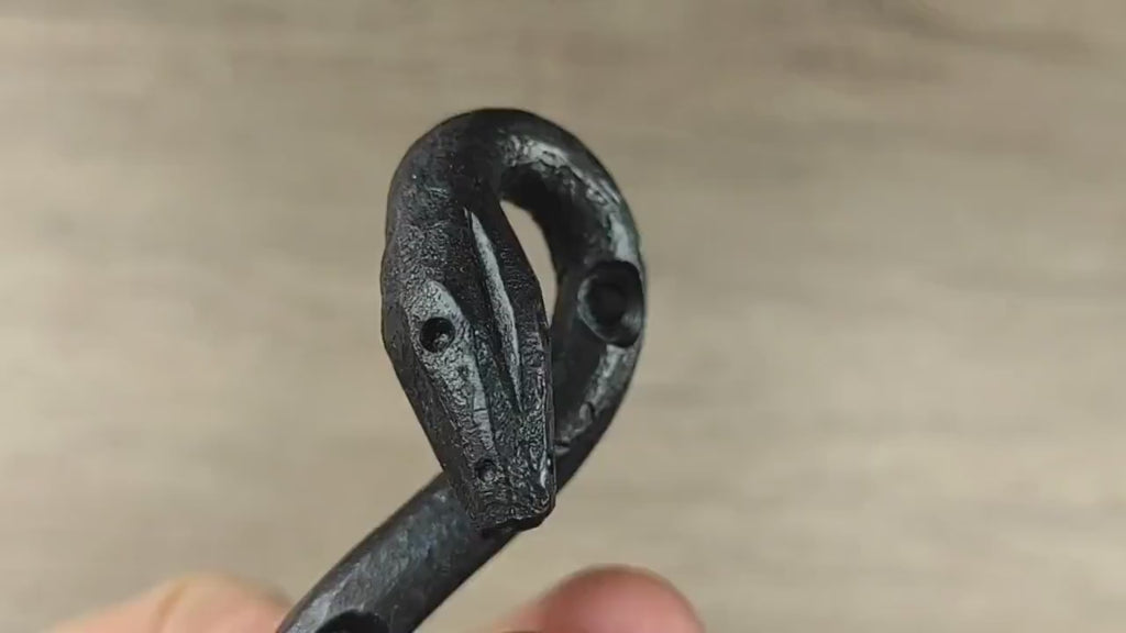 Hand Forged Snake Wall Hook: Iron Robe Hanger