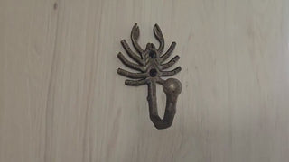 Handmade Scorpion Iron Wall Hook: Rustic Metal Robe Hook