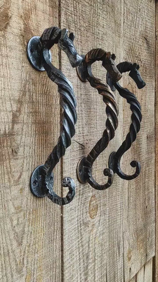 Handmade Horse Barn Door Handle: Wrought Iron Metal Decor