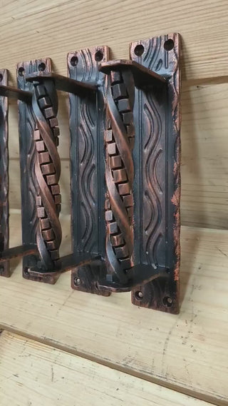 Hand Forged Wrought Iron Door Handle: Barn Door Decor