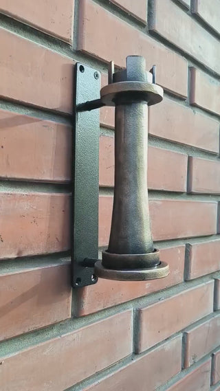 Hand Forged Metal Door Handle: Chess Rook Castle Decor