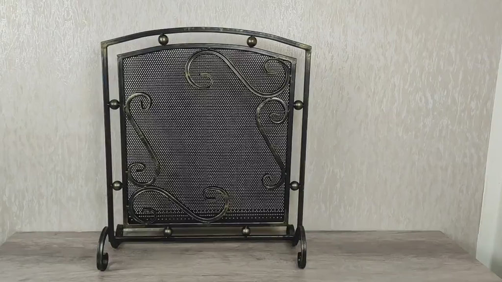 Fireplace screen, Fire screen, Metal screen for fireplace, Handmade fire shield, Fireplace decor, fireplace accessories,