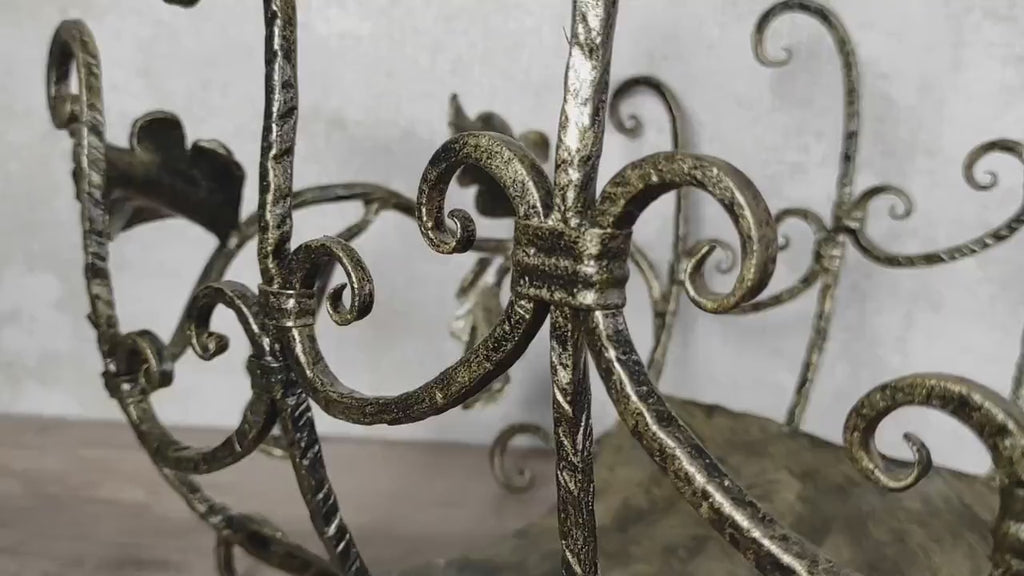 Handmade Wrought Iron Firewood Basket: Decorative Fireplace Storage