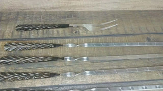 Hand Forged Stainless Steel Skewer Set: Grill Tools, Kebab Skewers