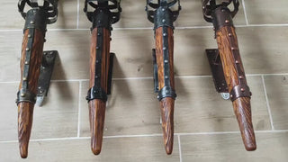 Handmade Wrought Iron Viking Torch Sconce: Medieval Wall Lantern