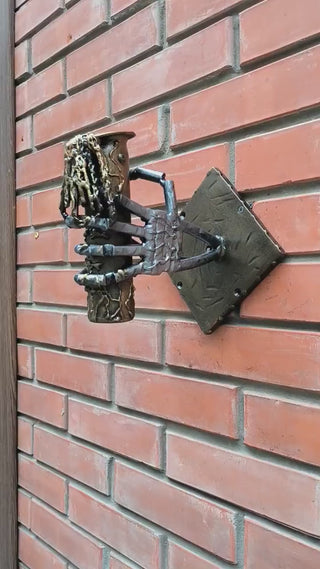 Handmade Gothic Wall Sconce: Iron Torch Light Fixture
