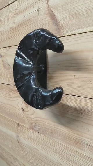 Hand Forged Croissant Door Handle: Bakery Cafe Decor