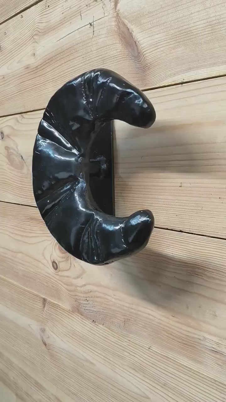 Hand Forged Croissant Door Handle: Bakery Cafe Decor