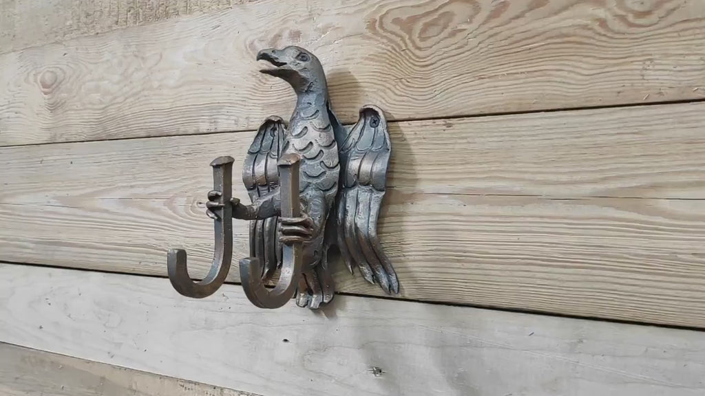 Double wall Hook, strong forged hook, metal hook, clothes hook, handmade hook, Eagle hook