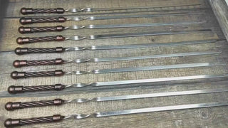 Grilling set, kebab skewers, grilling gift, grilling tools, hand forged, cookware for camping, grill utensils, Iron gifts, husband gift