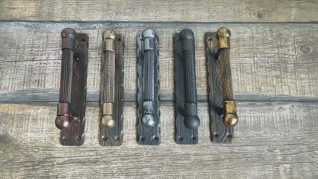Hand Forged Rustic Door Handle: Medieval Gate Hardware