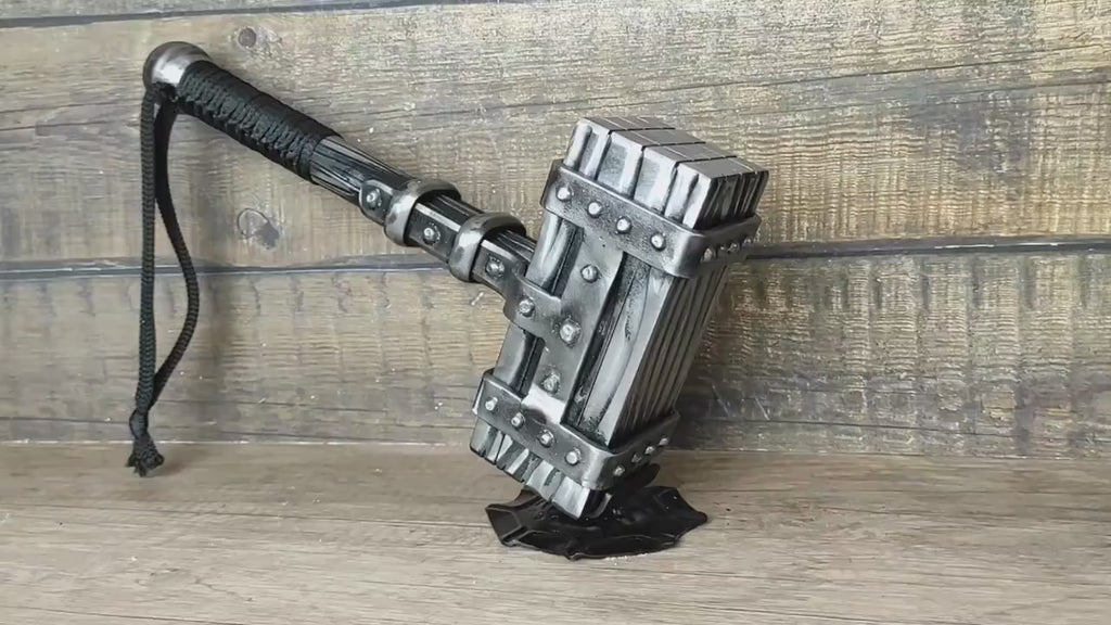 Hand Forged Wrought Iron Viking Hammer: Decorative Thor Hammer