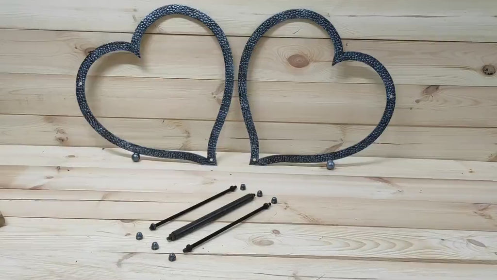 Heart Firewood Basket: Wrought Iron Fireplace Log Holder