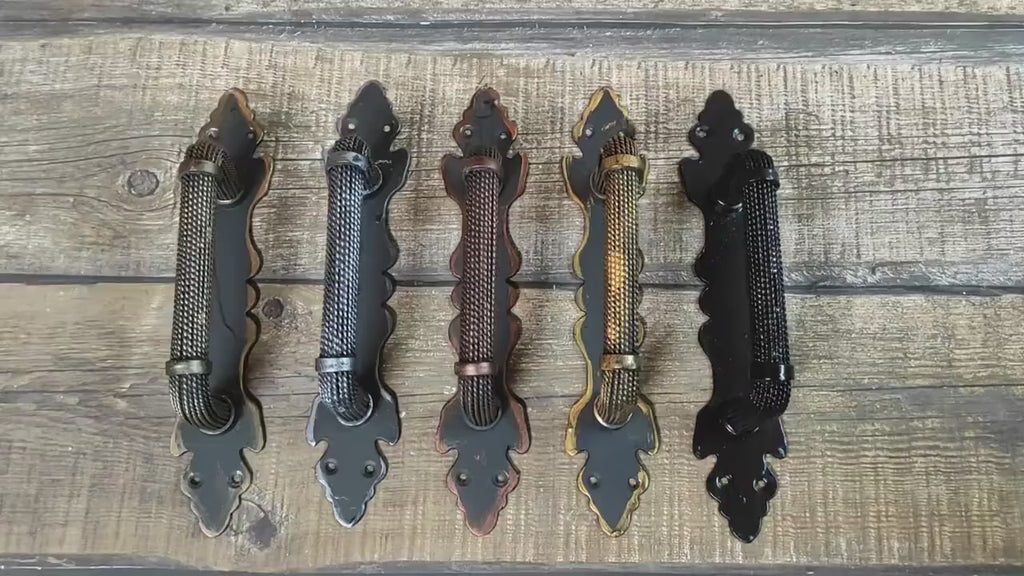 Hand Forged Rustic Gate Handle: Medieval Style Iron Door Pull