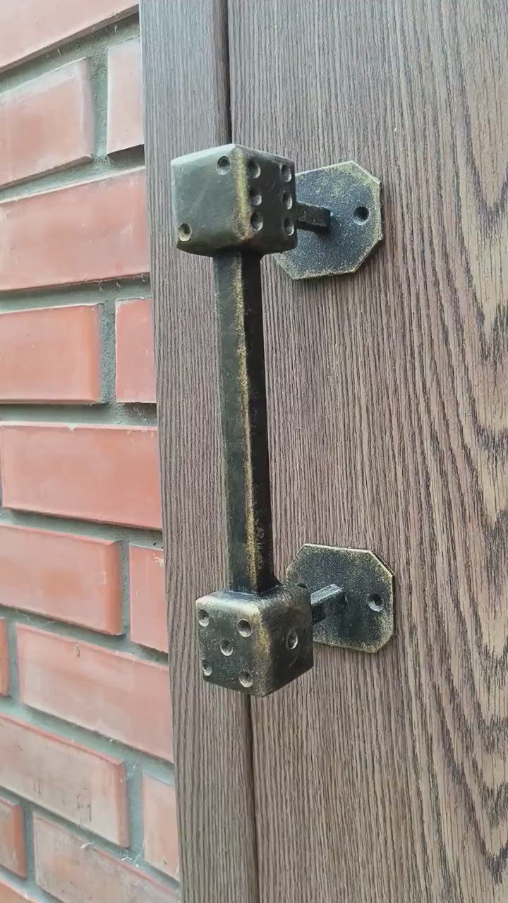 Dice Cube Door Handle: Metal Barn Door Pull