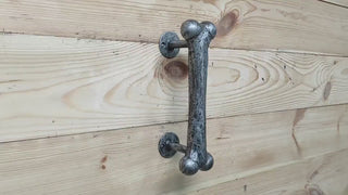 Door handle dog bone, barn door handle, door handle, metal handle, hand forged handle