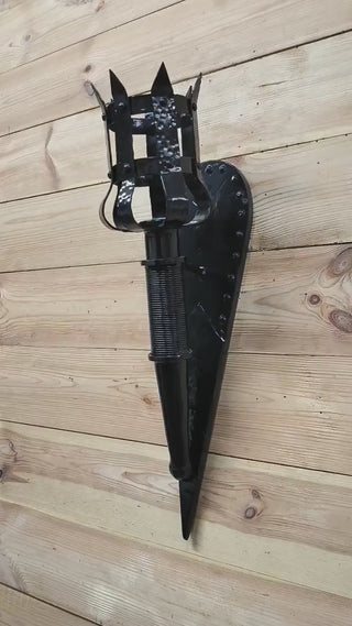 Wrought Iron Wall Sconce: Medieval Torch Lamp