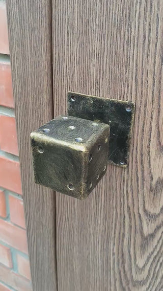 Dice Cube Door Handle: Metal Barn Door Pull