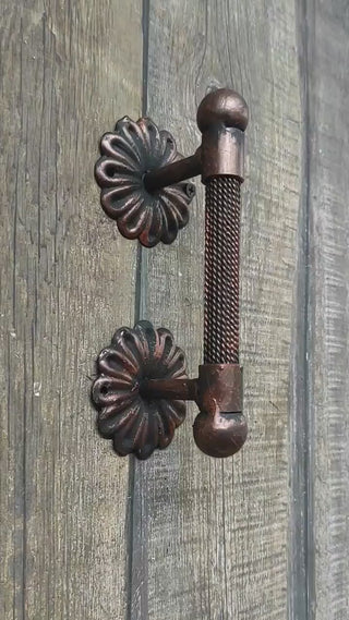 Hand forged handle, Door handle, Metal handle, Barn door handle