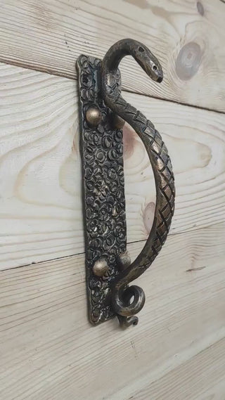 Door Handle Hand Forged Pull Handle Snake Barn door handle Metal pull