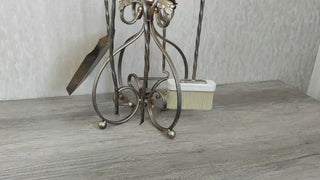 Hand Forged Fireplace Tools Set: 4 Piece Iron Fireside Accessories