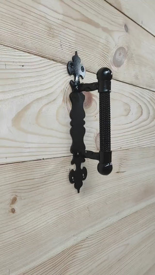 Hand Forged Barn Door Handle: Rustic Medieval Gate Hardware