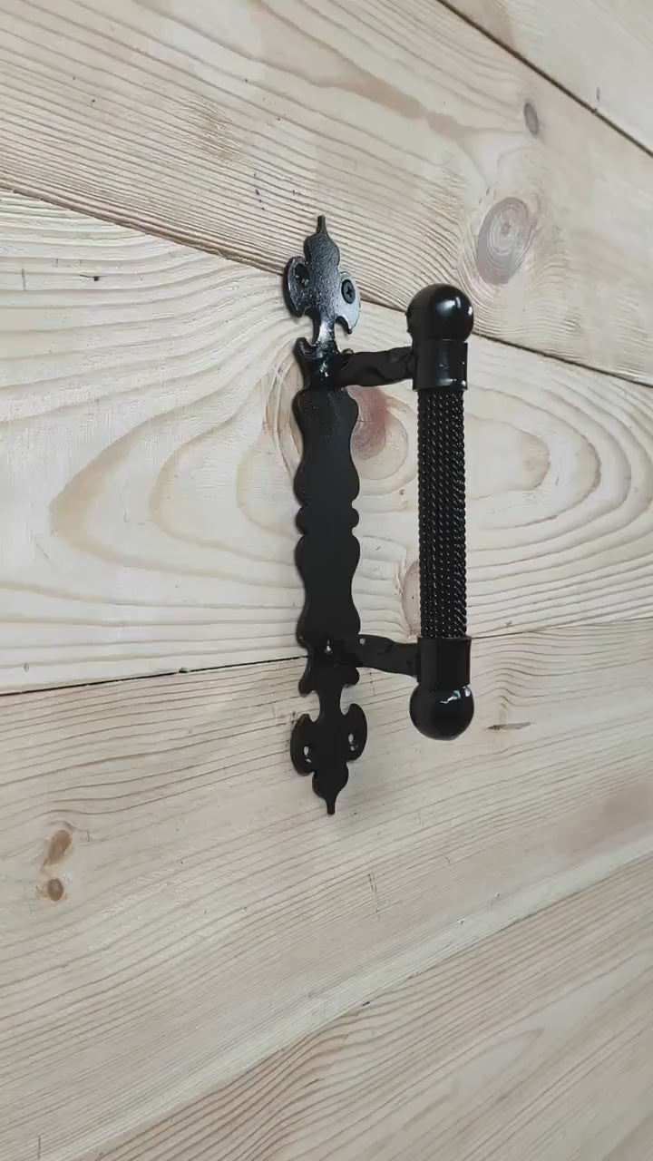 Hand Forged Barn Door Handle: Rustic Medieval Gate Hardware