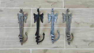 Dragon door handle, door handle, metal handle, barn door handle, hand forged handle