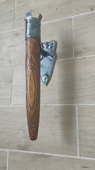Hand Forged Wrought Iron Wall Sconce: Viking Medieval Torch Lantern