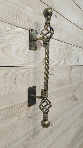 Front door handle, Wrought iron handle, Hand forged handle, Door handle, Metal handle, Barn door handle, Door decor