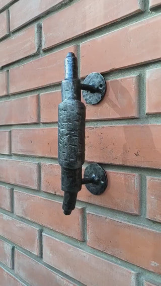Hand Forged Metal Bread Roll Door Handle: Bakery Cafe Barn Decor