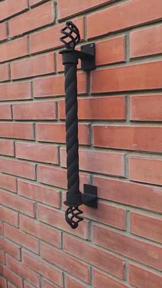 Hand Forged Wrought Iron Door Handle: Twisted Metal Barn Decor