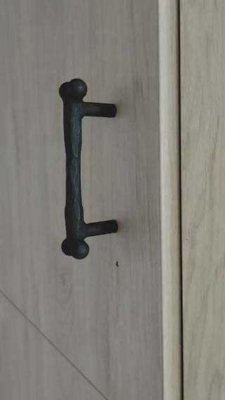 Forged Bone Door Handle: Black Metal Cabinet Drawer Pull