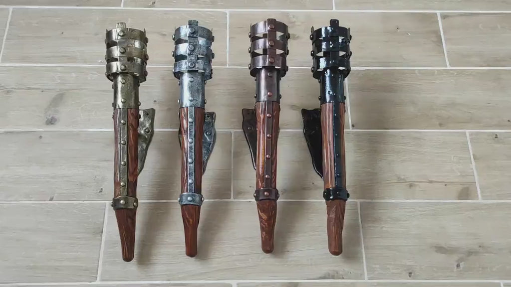 Handmade Iron Wall Sconce Candle Holder: Medieval Torch Style