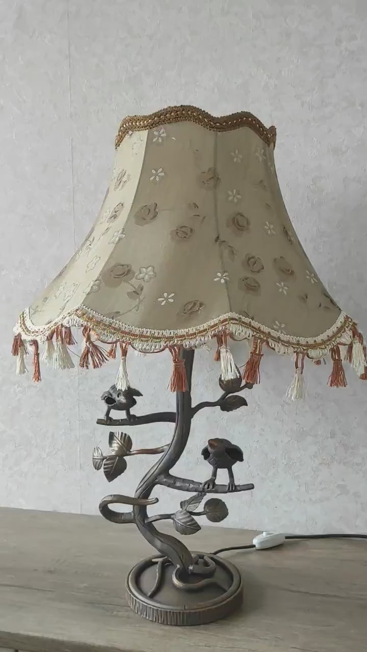 Table lamp with shade, bedside lamp, handmade lamp table lamp, metal lamp base