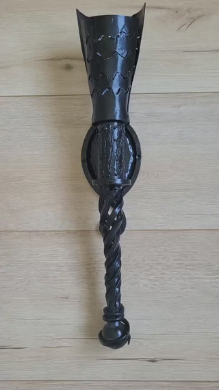 Handmade Metal Torch Wall Sconce: Gothic Medieval Lighting
