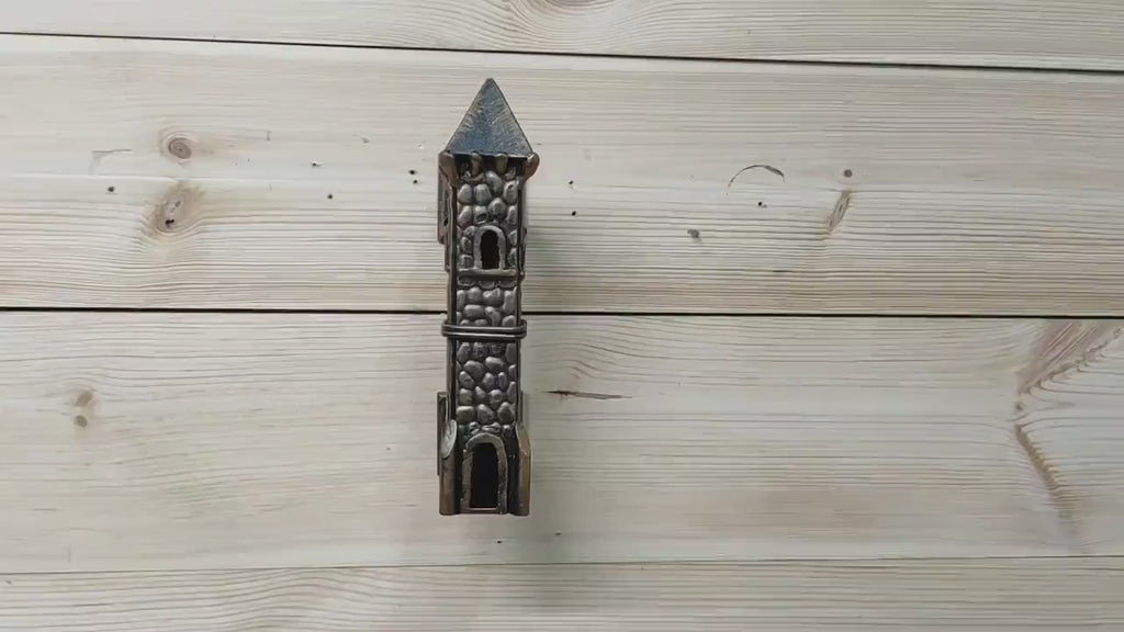 Hand Forged Iron Castle Door Handle: Medieval Barn Decor