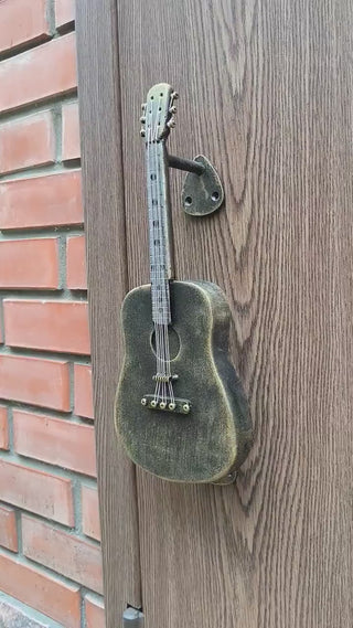 Guitar door handle, Unique guitar door pull, Musical instrument door handle, Guitar-themed door hardware, Guitar design door handle