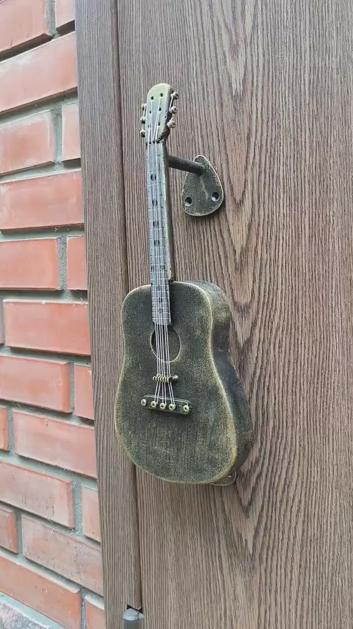 Guitar door handle, Unique guitar door pull, Musical instrument door handle, Guitar-themed door hardware, Guitar design door handle