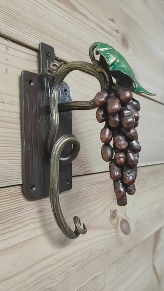 Fruit Knob Kitchen, Grapes door handle, Unusual door decor, Iron Door Pull