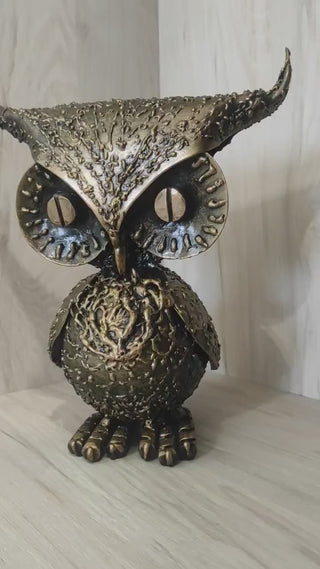 Owl statuette, Owl figurine, Owl decor, metal souvenir Owl, Home Decor, Garden Decor