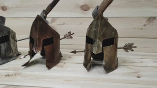 Spartan helmet, axe stand, axe holder, handmade helmet, metal helmet,iron axe holder