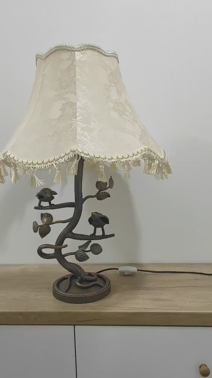 Table lamp with shade, bedside lamp, handmade lamp table lamp, metal lamp base