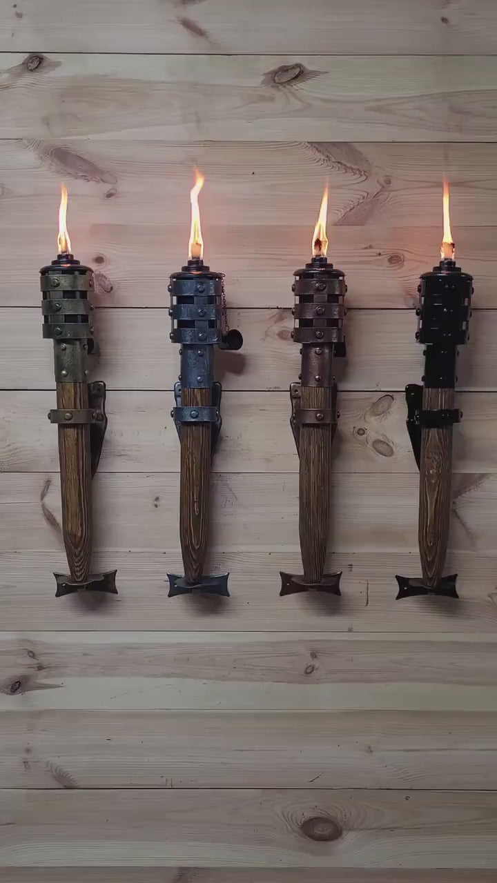 Flaming torch Wall candleholders Vikings Flame Wall sconce