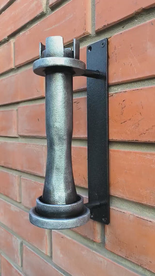 Hand Forged Metal Door Handle: Chess Rook Castle Decor