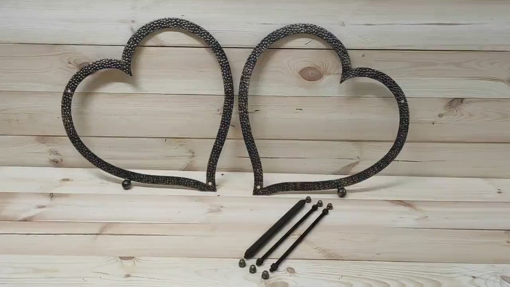 Handmade Heart Firewood Rack: Wrought Iron Fireplace Basket